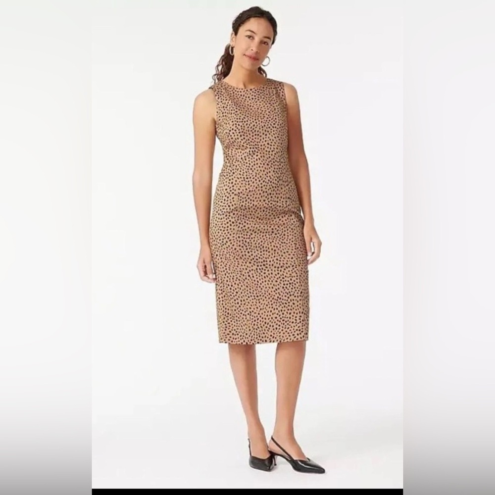 J. Crew Sheath dress in leopard bi-stretch cotton sz 6 NWT